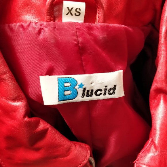 Vintage B*Lucid red leather jacket NWOT - Picture 2 of 12